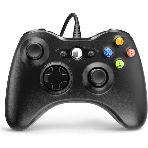 Wired Controller Xbox 360 Dual Vibration Turbo PC Windows 7 8 10 11 Compatible - Picture 1 of 7